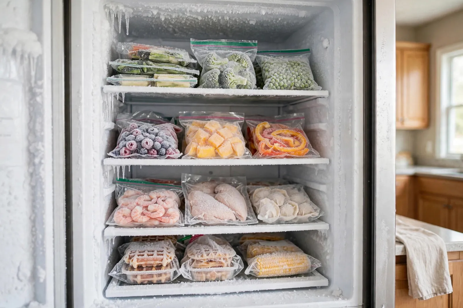 Before photo, Frost-Choked Upright Freezer in Bannister, by Waldorf Appliance Repair