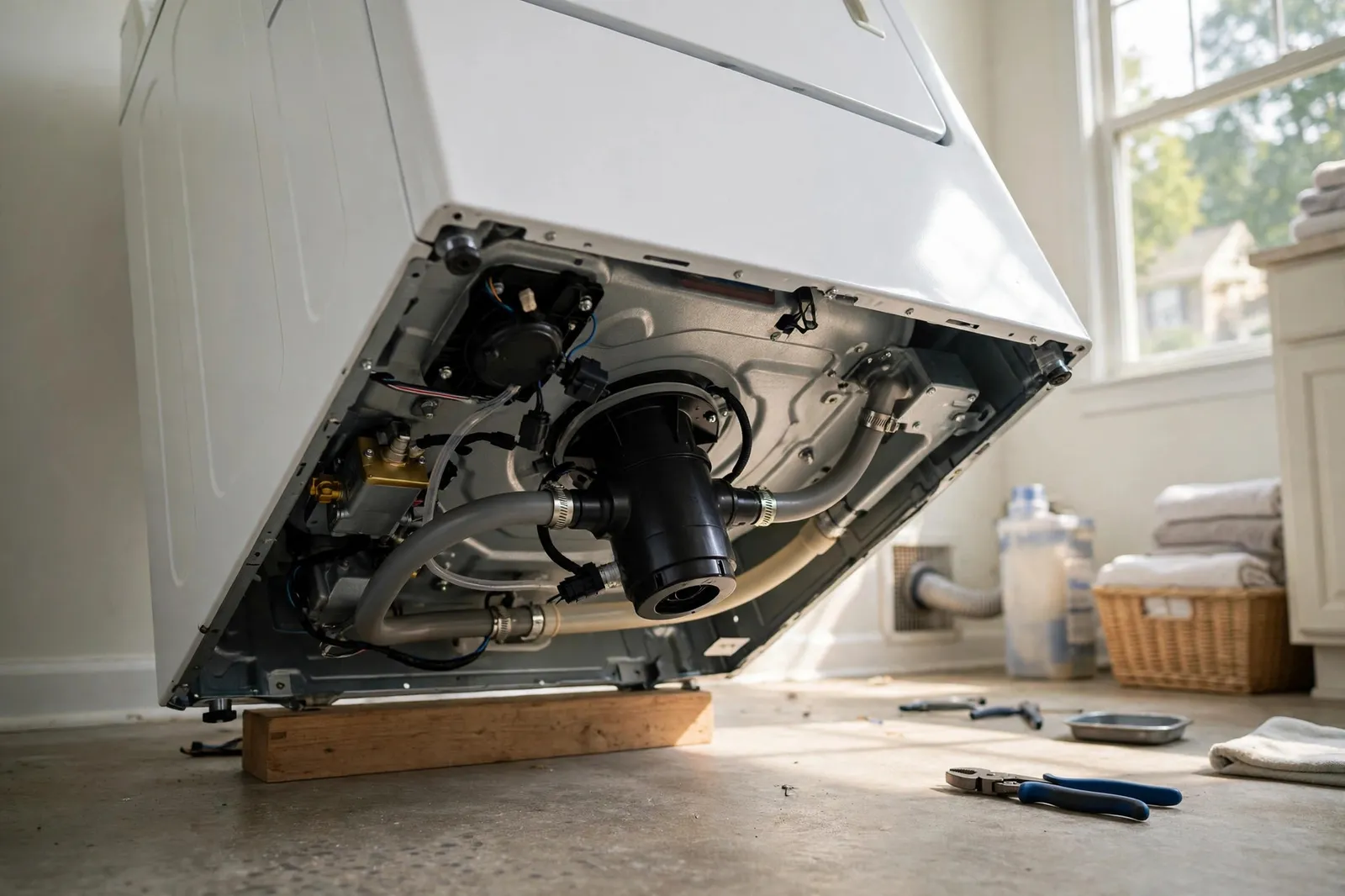 Washer Repair —  Cycle Stops Before Spin in a Carrington Laundry Room by Waldorf Appliance Repair